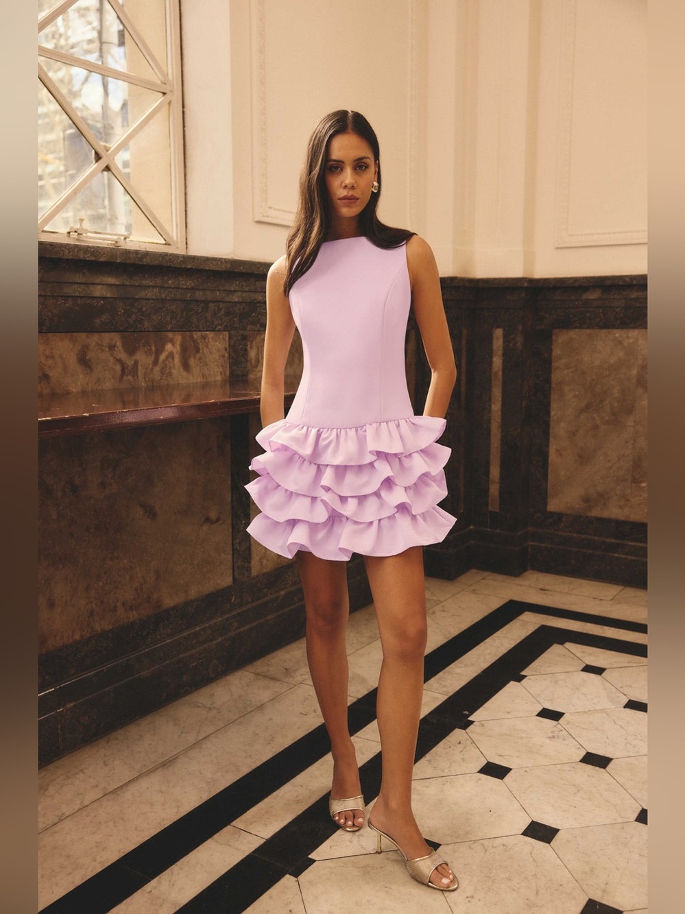 ELLIATT Saphine Ruffle Mini Dress in Pink size S NWT